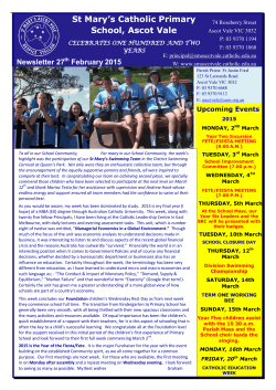 Current Newsletter - St Mary`s Primary School