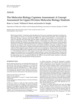 The Molecular Biology Capstone Assessment: A Concept