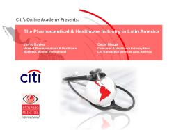 The Pharmaceutical & Healthcare Industry in Latin America Citi`s