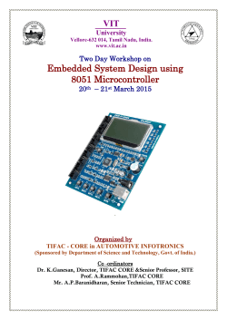 20-21 Mar Two Day Workshop on Embedded System Design using
