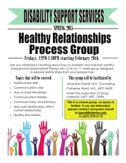 Healthy Relationships Process Group