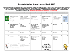 Lunch Menu March 2015 - Topeka Collegiate School