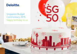 Singapore Budget Commentary 2015 Happy birthday to us