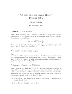 CS 598. Spectral Graph Theory Problem Set 2
