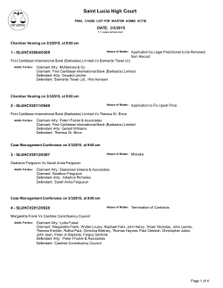 Preliminary Docket Report