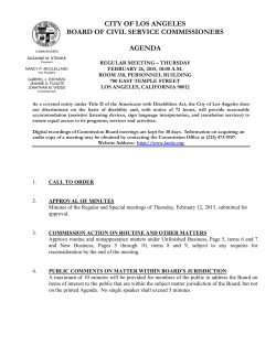 Board of Civil Service Commission Agenda Feb. 26, 2015