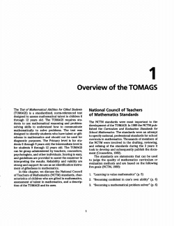 Overview of the TOMAGS