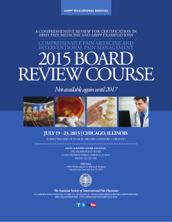 Not available again until 2017 - American Society Of Interventional