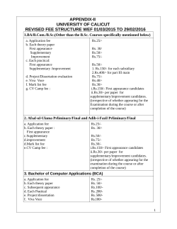 Revised Fee Structure - University of Calicut