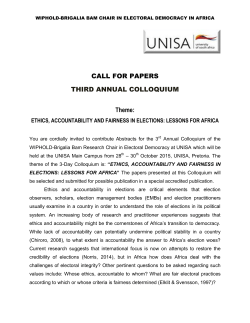 CALL FOR PAPERS THIRD ANNUAL COLLOQUIUM