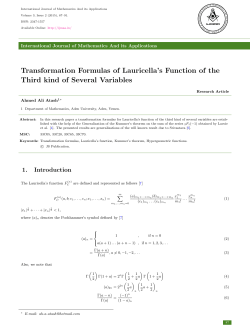 Transformation Formulas of Lauricella`s Function of the Third kind of