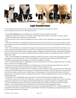 Legal Considerations - Paws `n` Claws Home