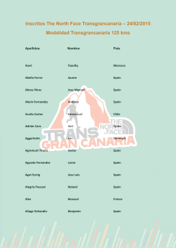 Inscritos The North Face Transgrancanaria &ndash; 24/02/2015 Modalidad