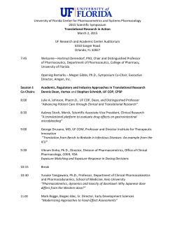 Final Agenda – Symposium – Translational Research in Action