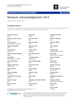 Reviewer acknowledgement 2014