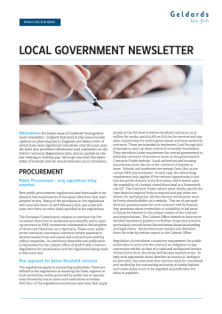 LOCAL GOVERNMENT NEWSLETTER