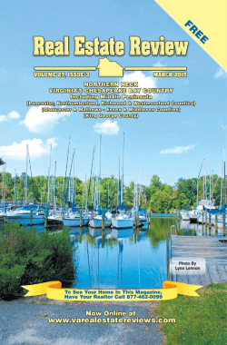 Northern Neck Real Estate Review, March 2015