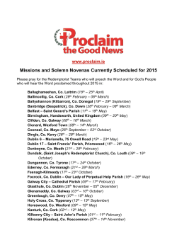 See 2015 Mission Schedule here