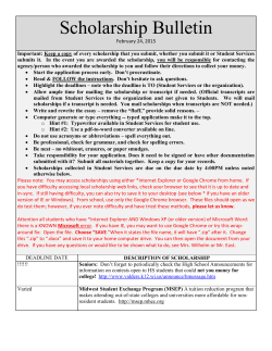 Scholarship Bulletin - Valders Area School District