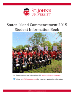 Staten Island Commencement 2015 Student Information Book