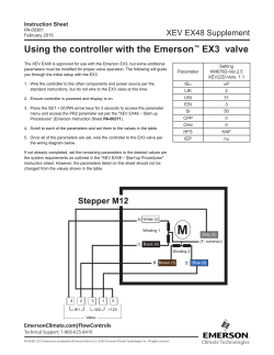 Using the controller with the Emerson™ EX3 valve