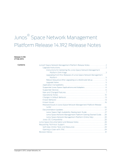 Junos® Space Network Management Platform