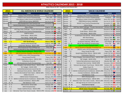 ATHLETICS CALENDAR 2015