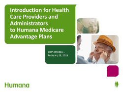 Introduction for Health Care Providers and Administrators to