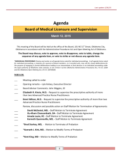 Agenda - Oklahoma Medical Board