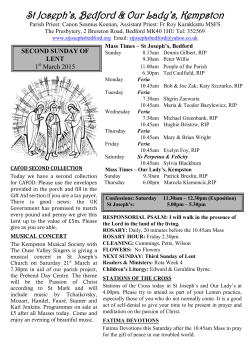 latest newsletter - Parish of the Holy Child & St Joseph