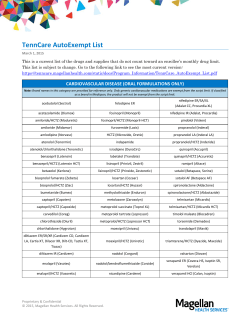 Auto-Exempt List - Magellan Health Services || TennCare Portal