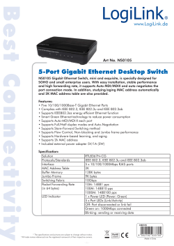 5-Port Gigabit Ethernet Desktop Switch 5