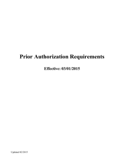 PRIOR AUTHORIZATION GROUP DESCRIPTION