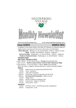 Newsletter - March 2015
