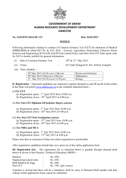CET Notice for 2015