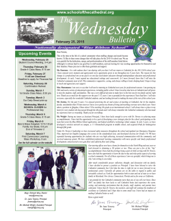 Weekly Bulletin - School of the Cathedral Mary Our Queen