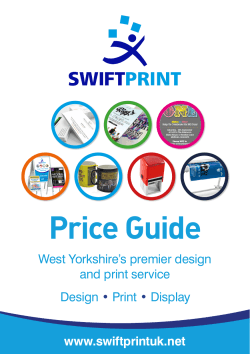 Price Guide - Swiftprint