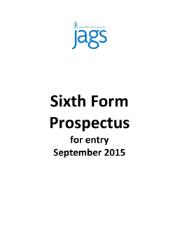 Sixth Form Prospectus for entry 2015