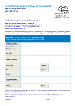 Booking Form - British Neuroscience Association