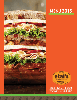 Menu - Etai`s Catering