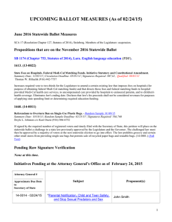 Upcoming Ballot Measures - California Chamber of Commerce