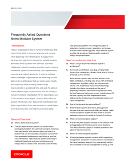 Frequently Asked Questions Netra Modular System