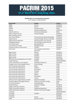 List of Participating - PACRIM 2015 Congress
