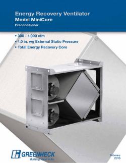 Energy Recovery Ventilator