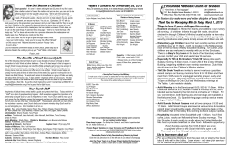 This Week`s Bulletin - First United Methodist Church of Brandon, FL