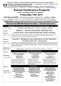 Annual Conference Program Friday May 15th 2015