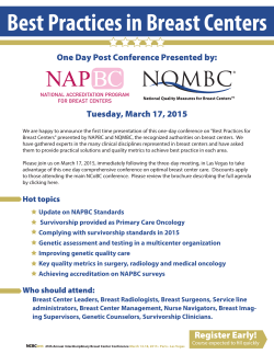 Best Practices in Breast Centers: Quality from NAPBC and NQMBC