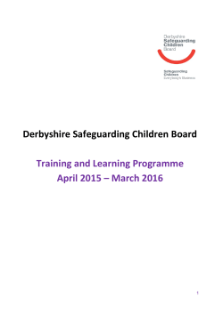Derbyshire Safeguarding Children Board Training and Learning