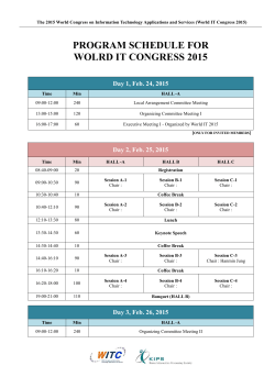 program schedule for wolrd it congress 2015