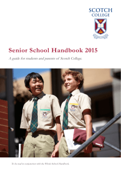 Senior School Handbook 2015